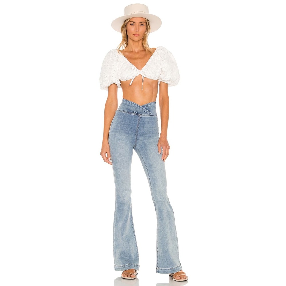 Free People We The Free Venice Beach Flare High Rise Crossover Jeans Womens 29 - Picture 4 of 16